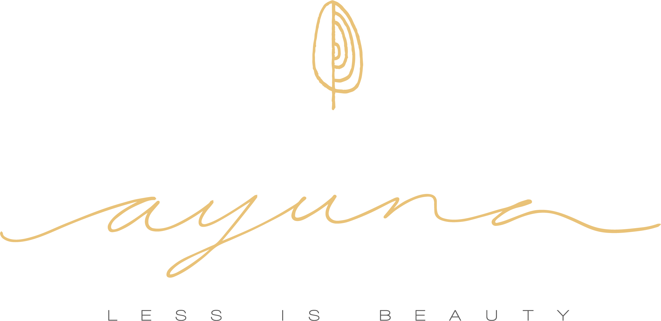 Vingerprint met tekst Ayuna. Less is beauty